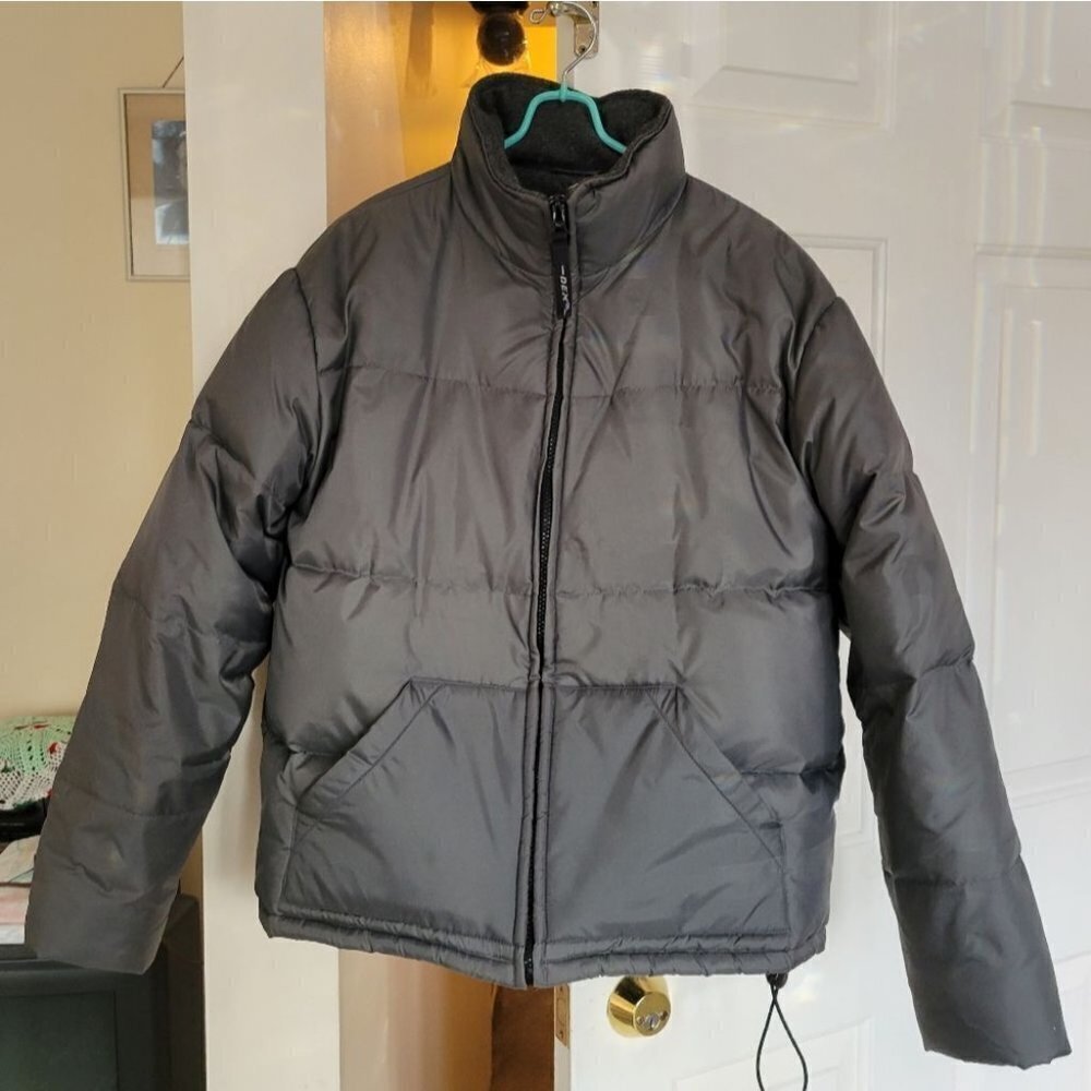 ❤️ 3 for $35 Vintage Dex crop puffer down jacket grey medium 90s y2k
